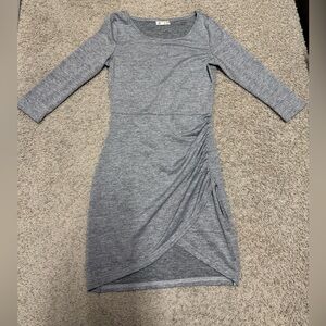 Heathered Grey Ruched Dress